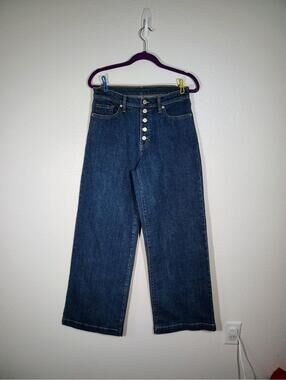 Banana Republic Wide Leg Button Down Jeans Denim Blue 29in waist High Rise